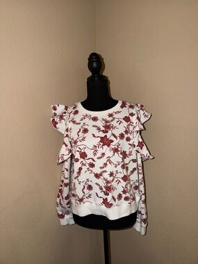 Rebecca Minkoff Floral Ruffle Sleeve Top